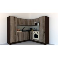 Bucatarie de Colt GENA NEW 11 DR. 210-230, Cu Corp de Cuptor, Wenge / Decor K366